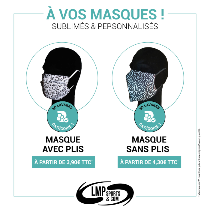 Masques personnalisé et sublimé - LMP Sports & Com